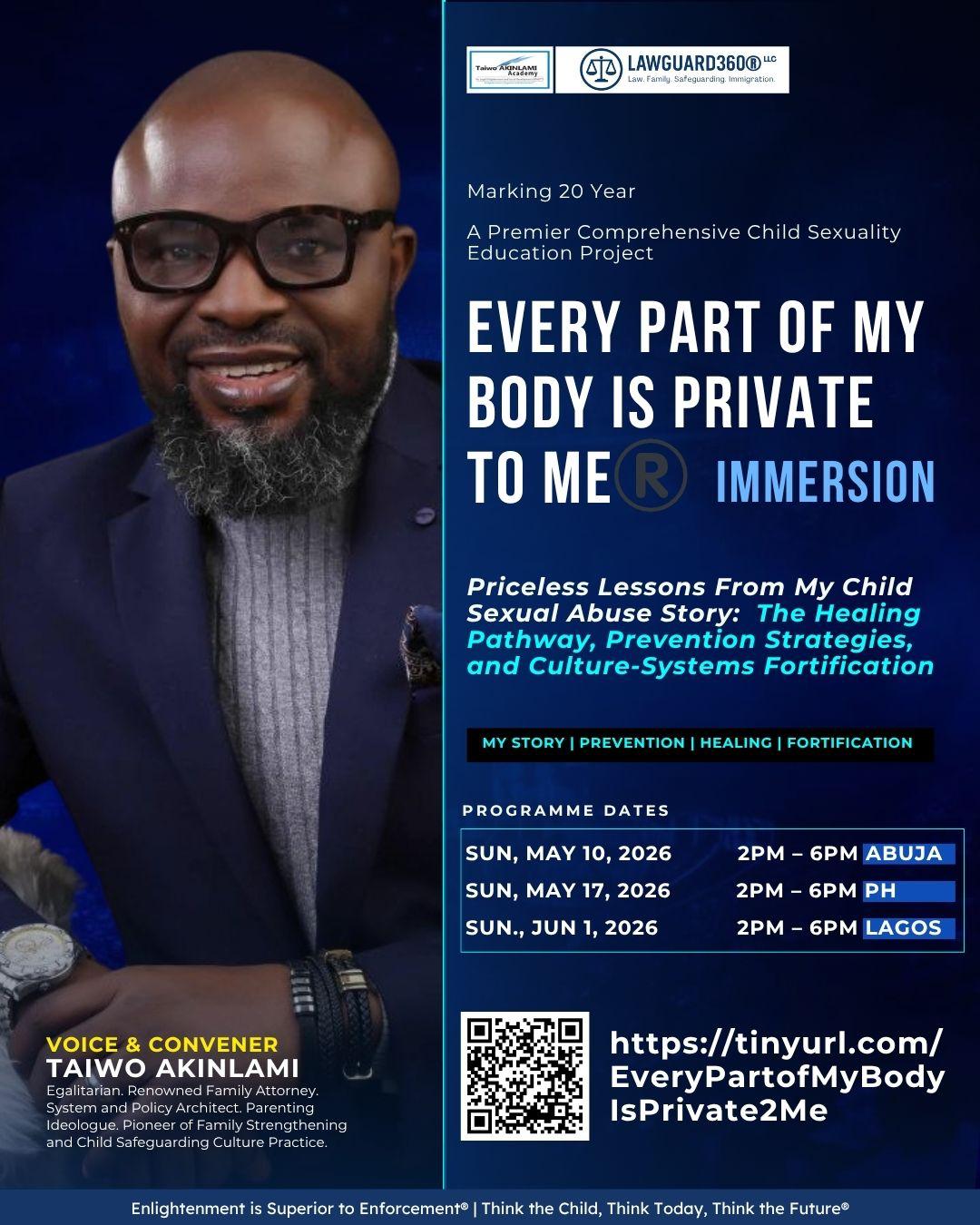 Every Part of My Body Is Private to Me® Immersion — Official Programme Flyer